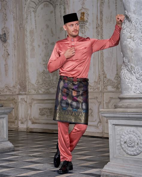 Baju Melayu Tailored Fit Coral Kualiti Designer Harga Luarbiasa