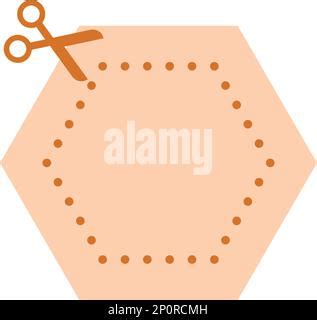 Actividades de práctica de corte elemento de símbolo de forma hexagonal