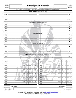 Fillable Online Mid Michigan Dart Association Fax Email Print Pdffiller