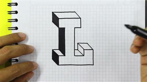 3D Drawing How To Draw Letter L Dibujos 3D Como Dibujar Letras En