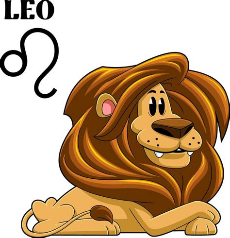 Leo Cartoon Character Horoscope Zodiac Sign Vector Hand Drawn