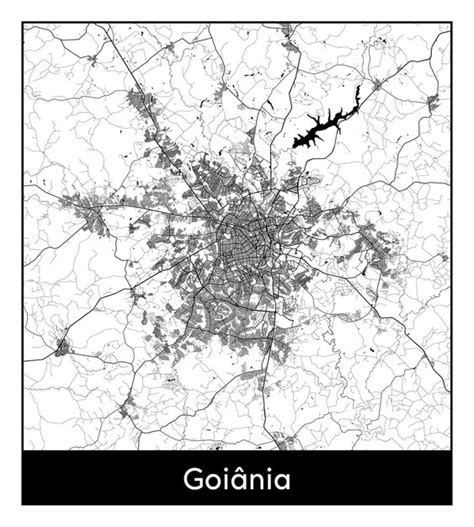 Premium Vector | Minimal city map of Goiania Brazil South America