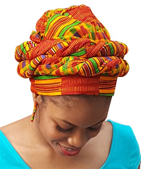 Kente African Print Ankara Modu Hat Pre Tied Head Wrap Dp3227ph Ebay