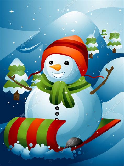 Snowman Sled Stock Photo By ©lenmdp 7598917