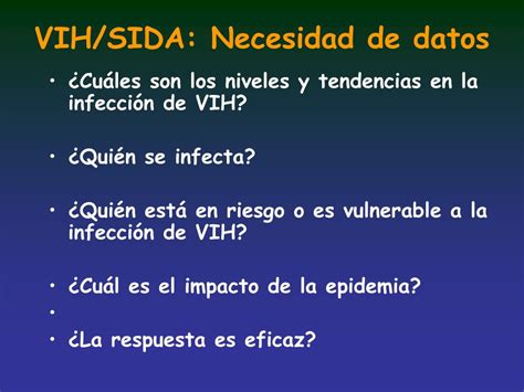 Ppt Vigilancia Epidemiológica Para El Vih Sida ¿por Qué La Vigilancia