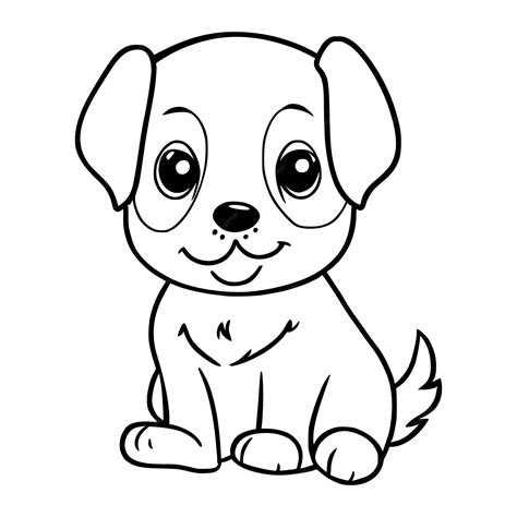 Desenhos Para Colorir De Cachorrinhos Fofos Para Crianças E Bebês Vetor Premium