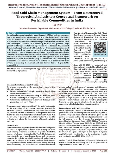 Food Cold Chain Management System - From A Structured Theoretical ...