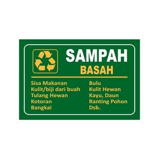 Jual Stiker Sign Rambuk Safety Sampah Basah Dan Sampah Kering Uk