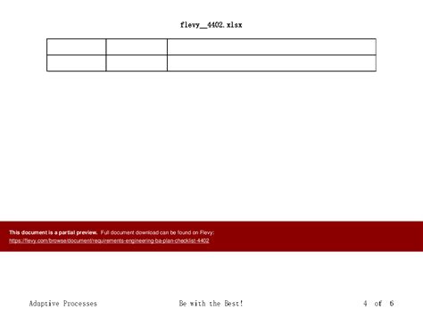 Excel Template Requirements Engineering Ba Plan Checklist Excel