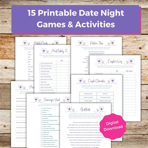 Printable date night games and activities for couples - Families With Grace