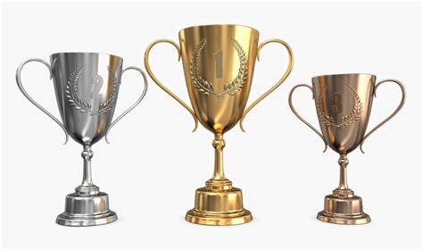 Trophy Transparent Gold Silver Bronze Trophies Gold Silver Bronze HD