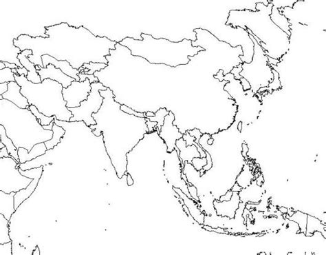 Mapa De Asia Para Pintar Y Colorear Mapa Del Orinete Y Del Medio Oriente Pakistan India Rusia