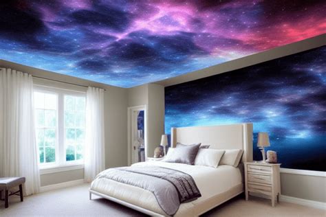 Magical Night Sky Ceiling in Bedroom · Creative Fabrica