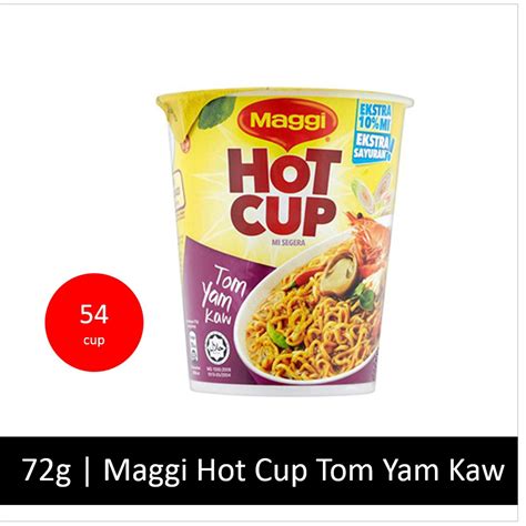 Wholesale Carton Maggi Hot Cup Tom Yam Kaw 61g X 54 Cups Hotcup