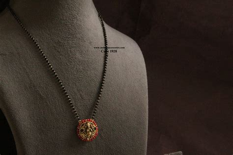 Black Beads With Lakshmi Pendant Moksha Accessories