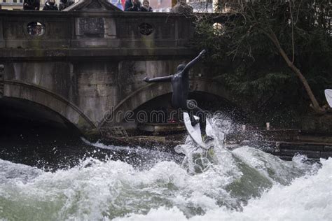 Surfer In The City River Munich Editorial Stock Photo Image Of