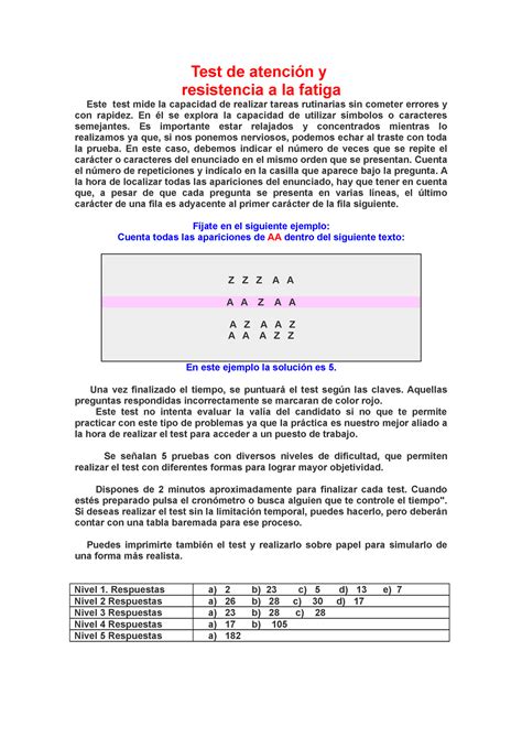 02a3 Test De Atencion Resistencia A La Fatiga Visual Test De Atención Y Resistencia A La