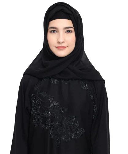 Embroidery Women Modest City Ladies Black Nida Islamic Abaya Size