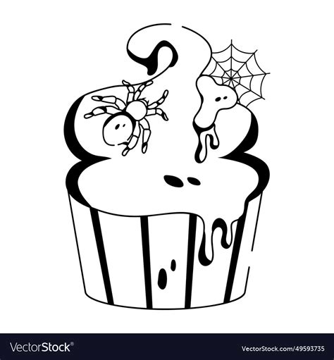 Halloween Cupcake Royalty Free Vector Image Vectorstock