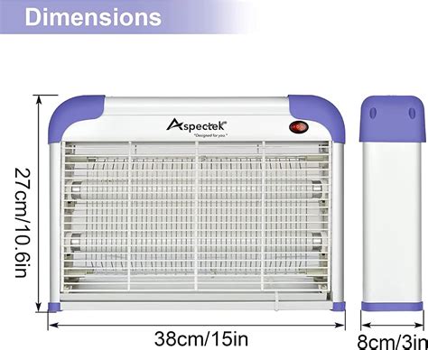 Aspectek 20w Indoor Bug Zapper Powerful Uv Bugs Lamp Attract Insects And 2800v Grid Kills