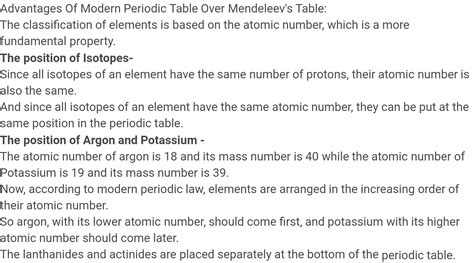 How Could Modern Periodic Table Remove Anomalies Of Mendeleev Periodic