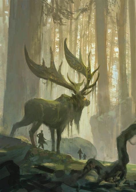 Primordial Forest Giant Deer Mythology Pinterest Fantasy Art