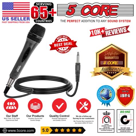 Dropship 5 Core Microphone Wired Dynamic Vocal Handheld Karaoke Mic