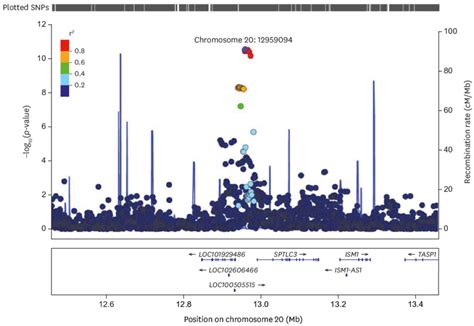 Regional Association And Recombination Plot For Snps Associated With