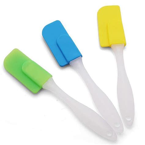 Spatula Silikon Spatula Gagang Putih Bening Aneka Warna Sutil Masak