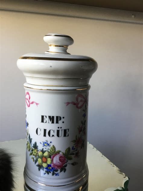 Proantic Pot Pharmacie Porcelaine De Paris D Cor Fleuri