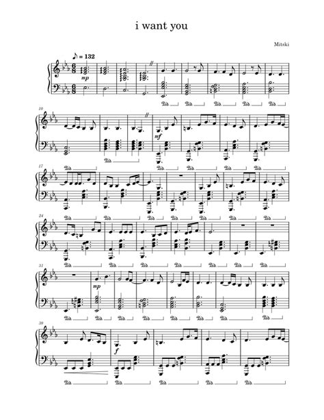 I Want You – Mitski (Solo Piano) Sheet music for Piano (Solo) Easy ...