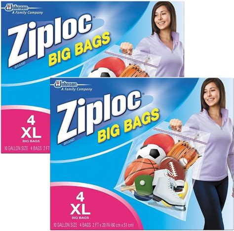 Ziploc Big Bags Xl 4 Count Pack Of 2 Health And Household