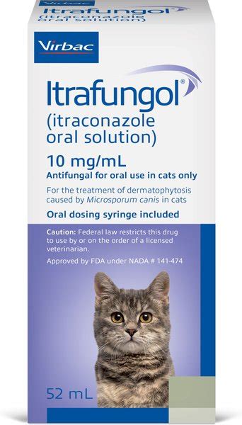 Itrafungol Itraconazole Oral Solution For Cats 10 Mgml 52 Ml