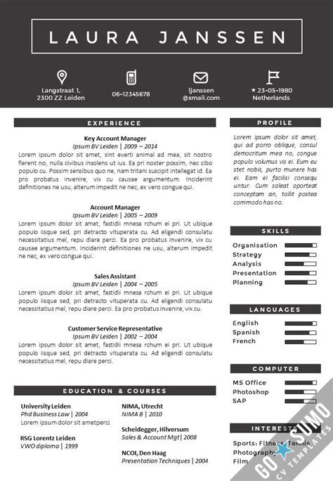 Go Sumo Cv Templates Resume Curriculum Vitae Design