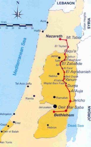 Map Of Joseph And Mary's Journey To Bethlehem - Map Of Canada