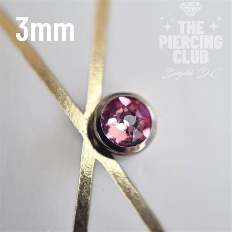 Microdermal Cristal Rosado Mm The Piercing Club