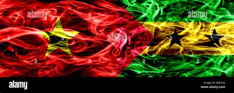 Socialist Republic Of Viet Nam Vs Sao Tome And Principe Smoke Flags