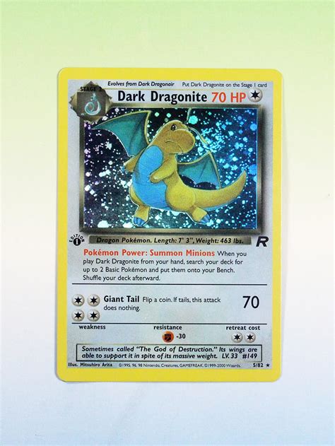 Pokemon Proxy Cards First Edition Foil Dark Dragonite Team Rocket Ro