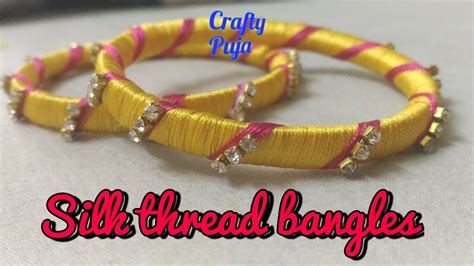 How To Make Designer Silk Thread Fancy Side Bangle How To Make Silk