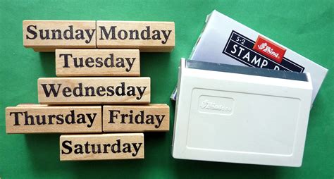 Buy Days Of The Week Teachers Rubber Stamp Set Of 7 With Stamp Pad