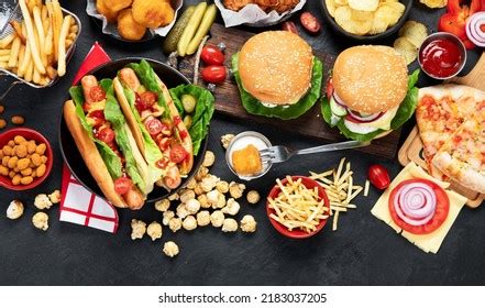 Fast Food Unhealthy Eating Concept Close Stock Photo 2182594387 | Shutterstock