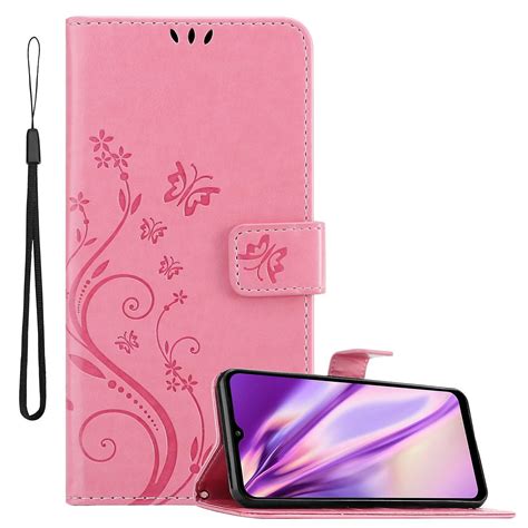 Samsung Galaxy A12 M12 Cover Case Case With Floral Pattern And Stand Function And Card Slot