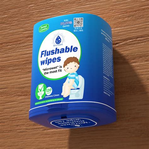 Microwetsoft Flushable Wipes Roll100 Plant Based Toilet Wipes Roll