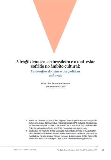 A Fr Gil Democracia Brasileira E O Mal Estar Sofrido No Mbito Cultural