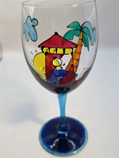 Hand Gilded Lighthouse Wine Glass Cupofmood