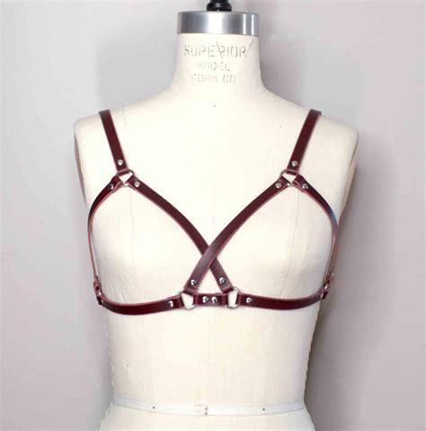 Mono Crossed Leather Harness Bra Lovelornlingerie