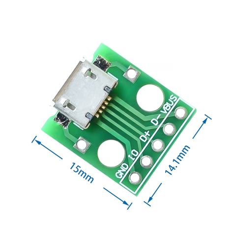 Adaptateur Micro Usb à Dip Connecteur Femelle 5 Broches Convertisseur De Pcb De Type B 10