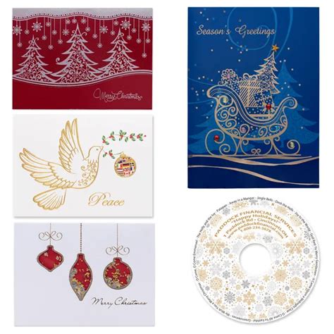 Custom Festive Christmas Card Assortment with CD | Pens.com