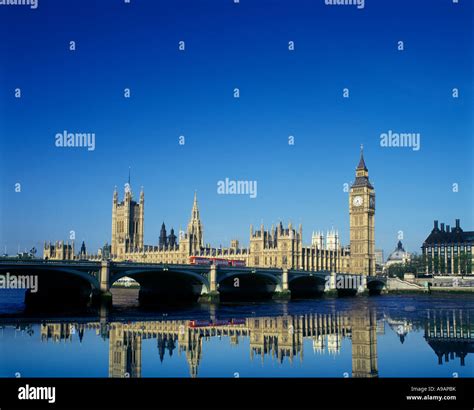 Houses Of Parliament Westminster Bridge River Thames London England Uk