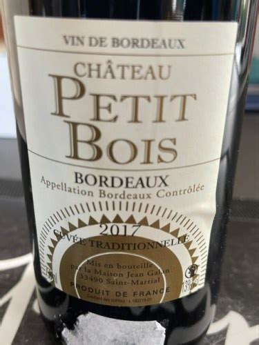 Château Petit Bois Bordeaux Rouge Vivino US